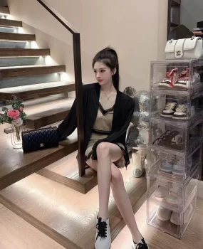 白皙肌肤修长美腿身材蕾丝包臀裙性感御姐本人出